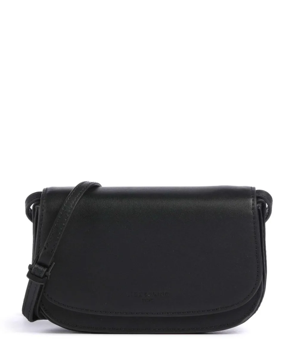 Ezra Calf Optic XS Umhängetasche fein genarbtes Leder schwarz