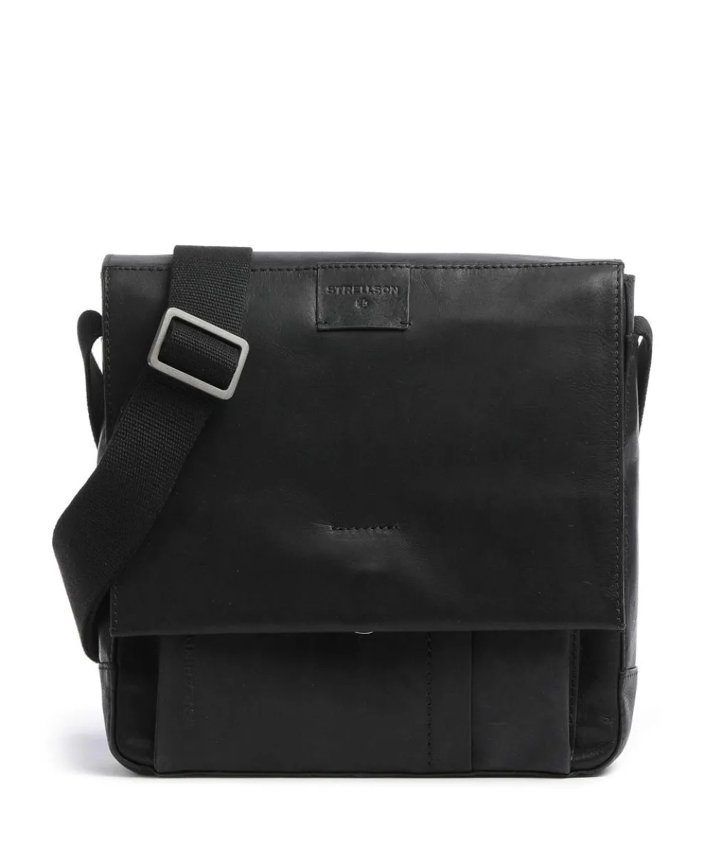 Brick Lane Umhängetasche Leder schwarz