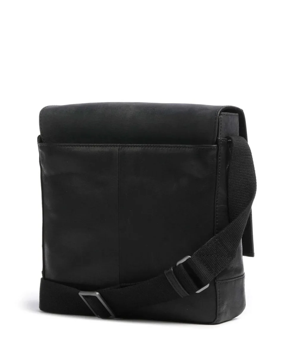 Brick Lane Umhängetasche Leder schwarz