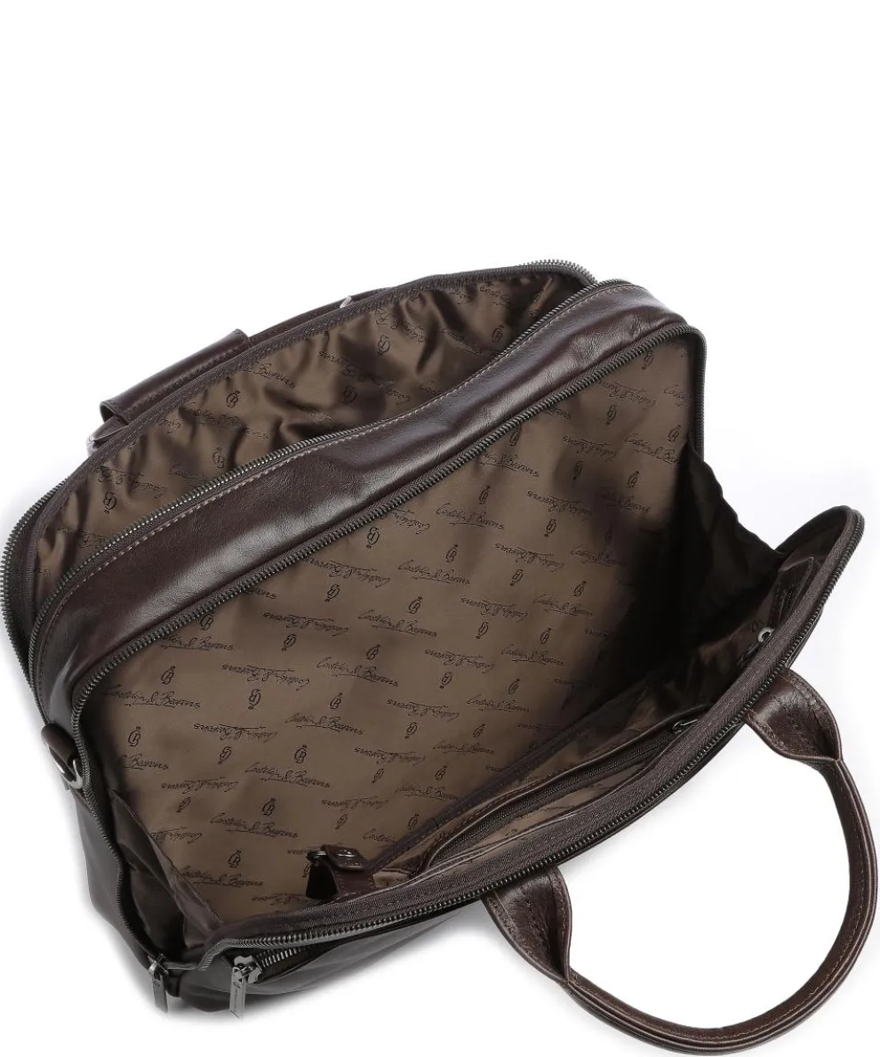 Firenze Aktentasche 15″ genarbtes Leder dunkelbraun