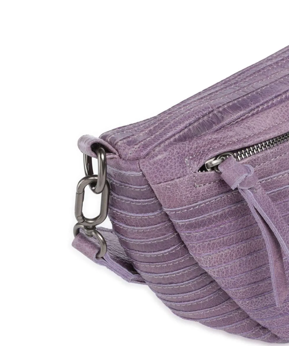 Check My Bag mini Umhängetasche genarbtes Leder lavendel