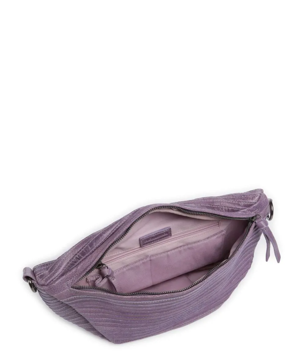 Check My Bag mini Umhängetasche genarbtes Leder lavendel