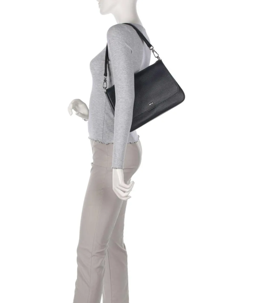 Adria Lulu Schultertasche genarbtes Rindsleder navy