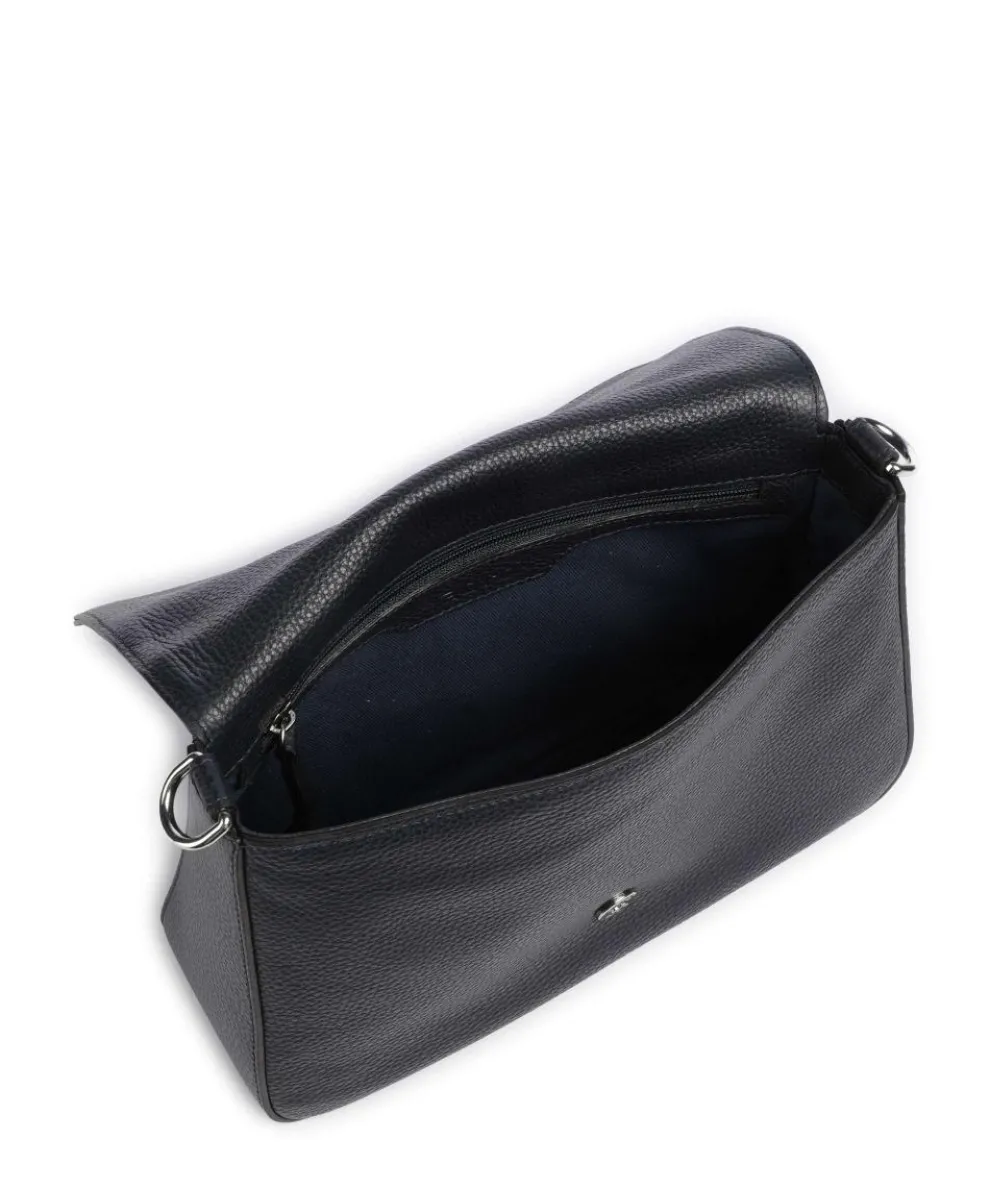 Adria Lulu Schultertasche genarbtes Rindsleder navy