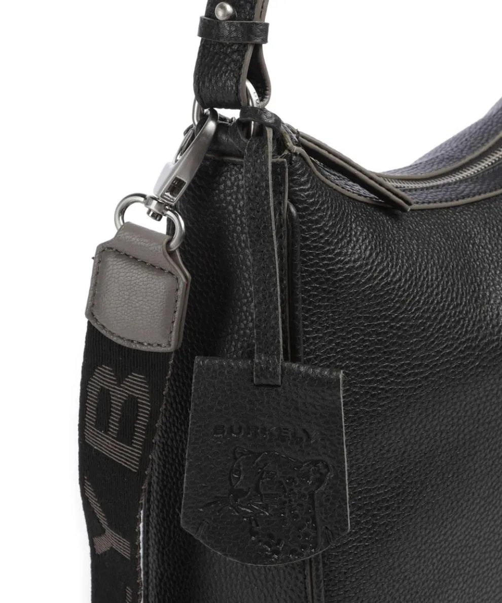 Always Alyx Schultertasche genarbtes Leder schwarz