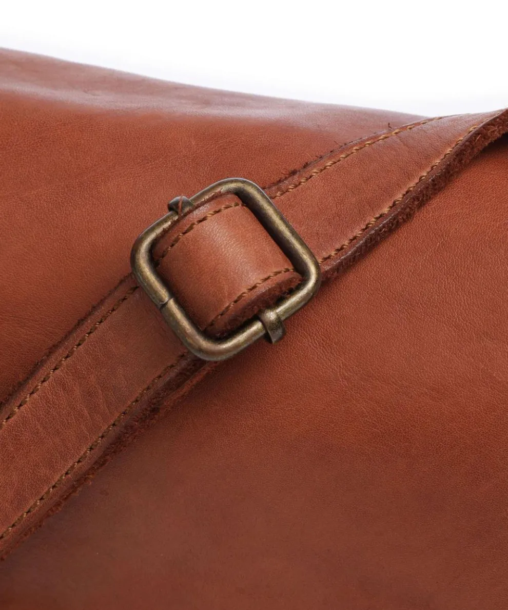 Submarine Schultertasche fein genarbtes Rindsleder cognac