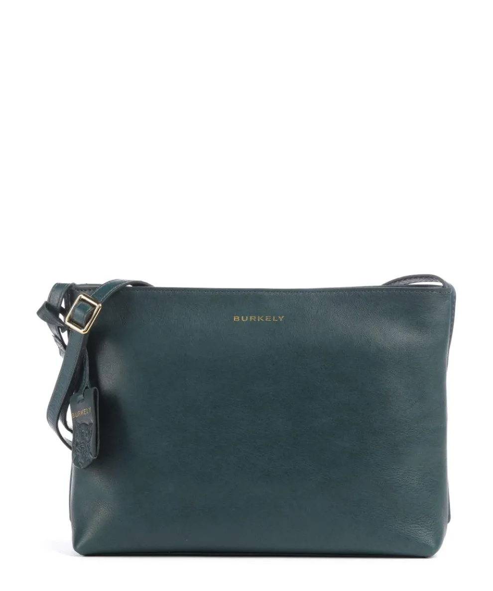 Fine Florence Umhängetasche fein genarbtes Leder petrol