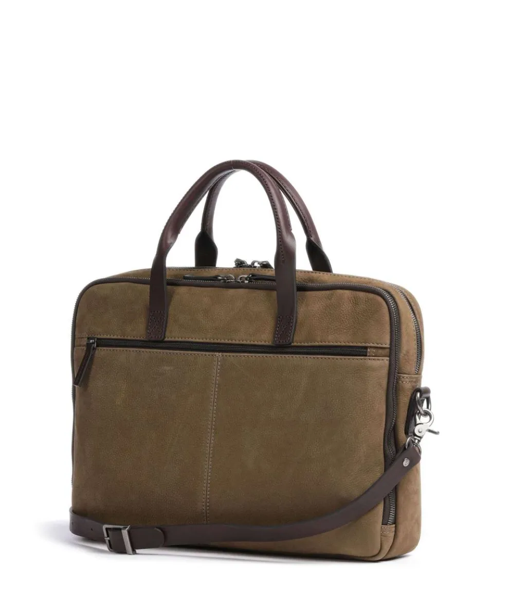 Aktentasche 15″ aufgerautes Rindsleder taupe