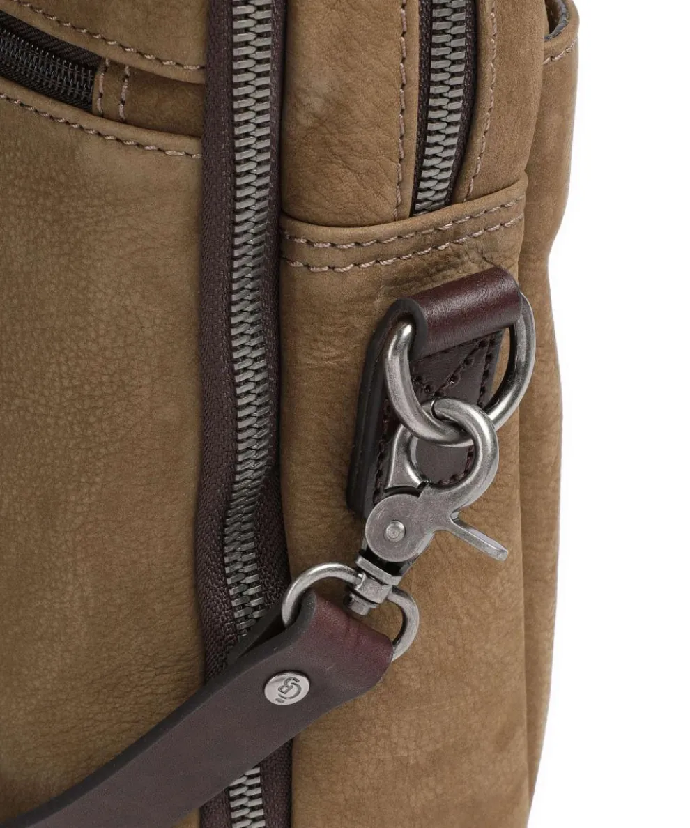 Aktentasche 15″ aufgerautes Rindsleder taupe