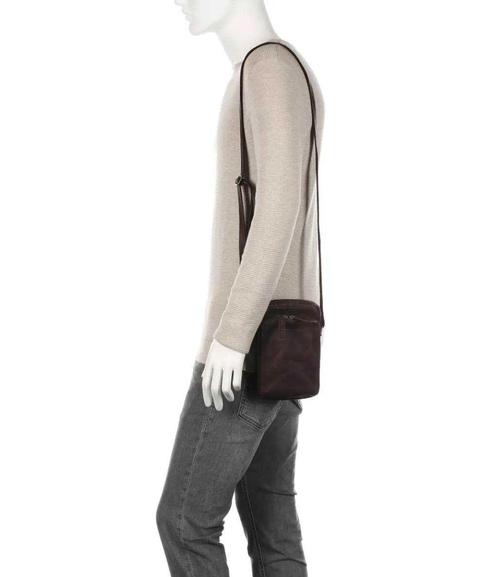 Hamilton Umhängetasche Pull-Up Rindsleder dunkelbraun