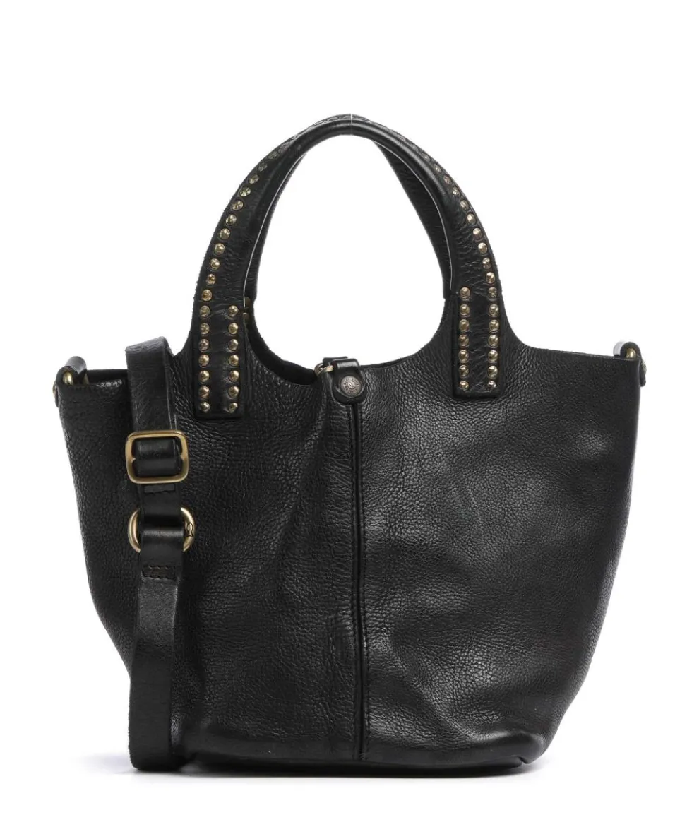 Umhängetasche genarbtes Rindsleder schwarz