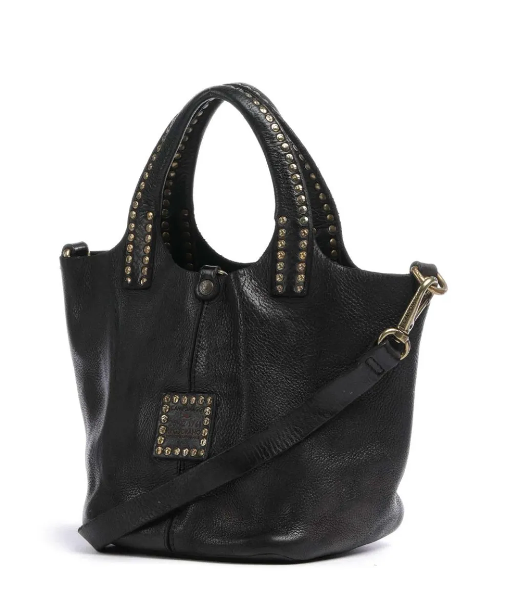 Umhängetasche genarbtes Rindsleder schwarz