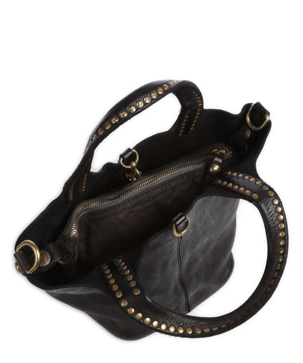 Umhängetasche genarbtes Rindsleder schwarz