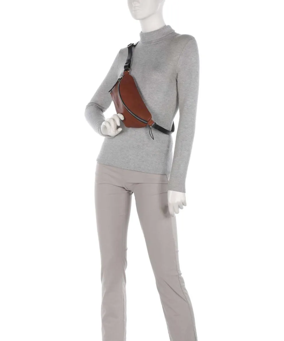 Nabuku Gürteltasche fein genarbtes Rindsleder cognac