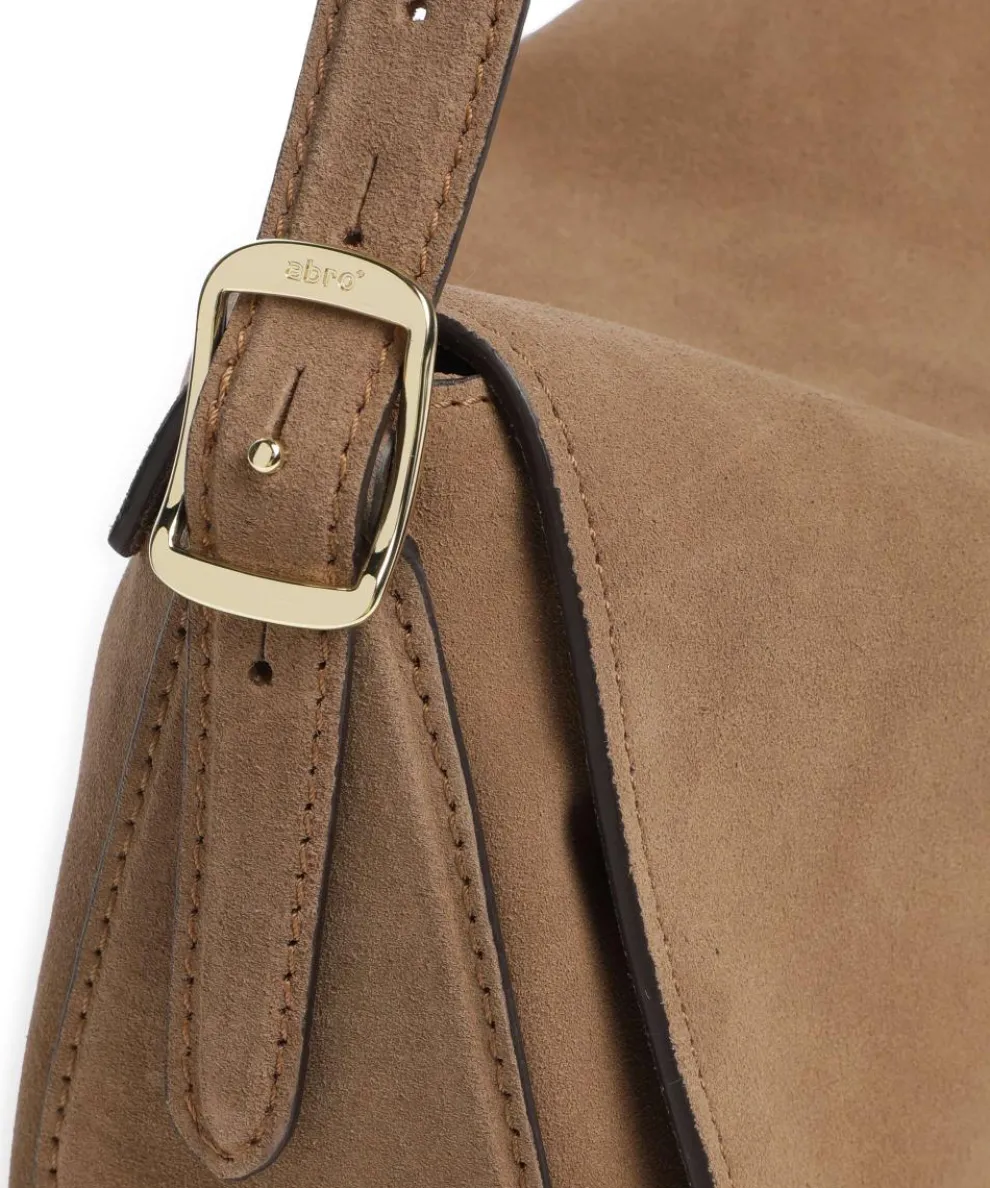 Suede Carina Beuteltasche aufgerautes Leder camel