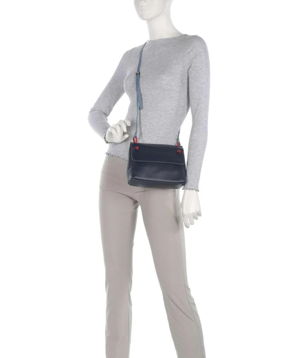 Rio Umhängetasche genarbtes Leder dunkelblau