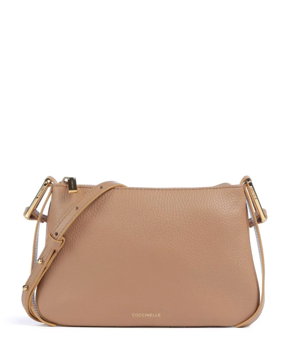 Magie Umhängetasche genarbtes Leder hellbraun