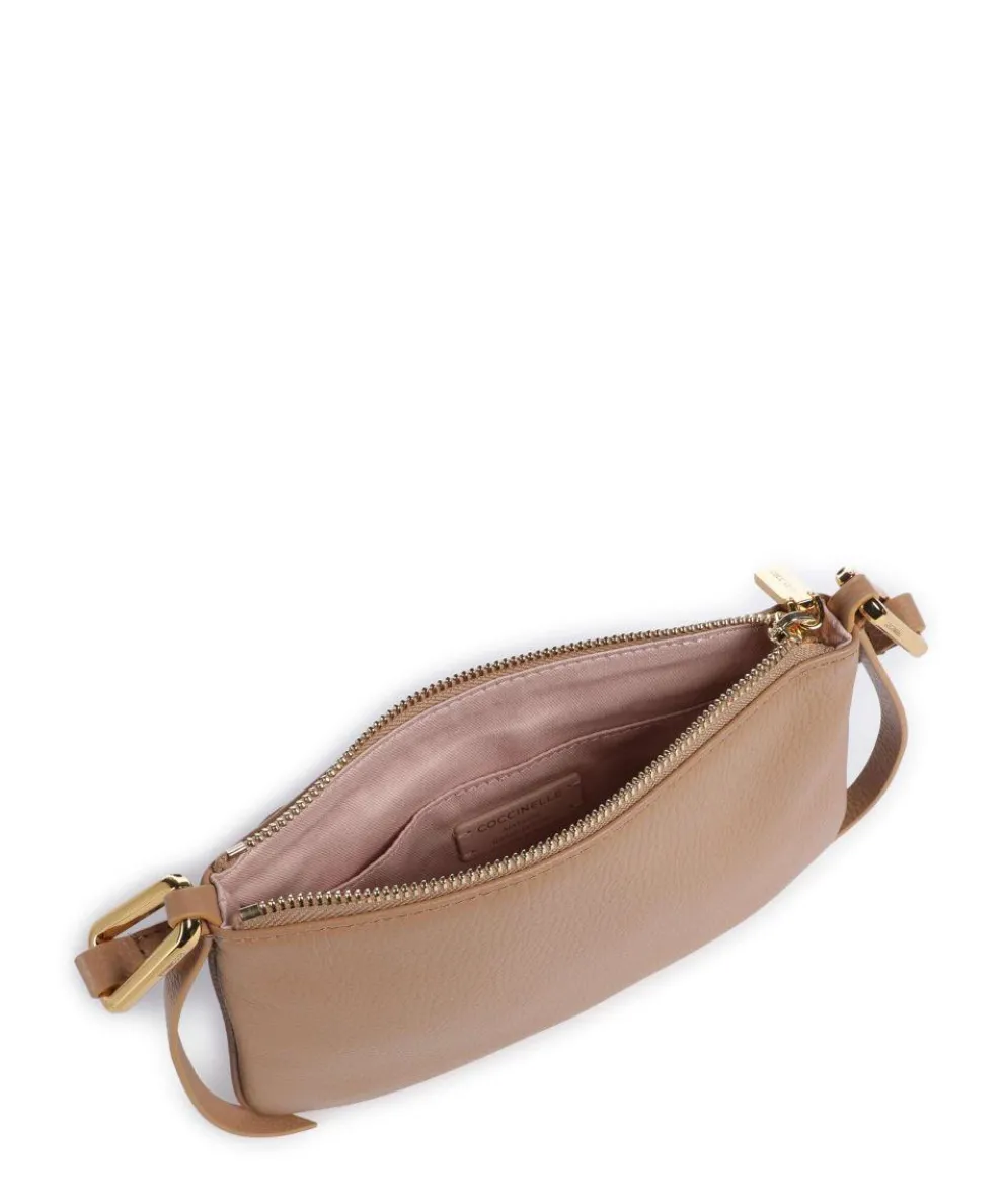 Magie Umhängetasche genarbtes Leder hellbraun