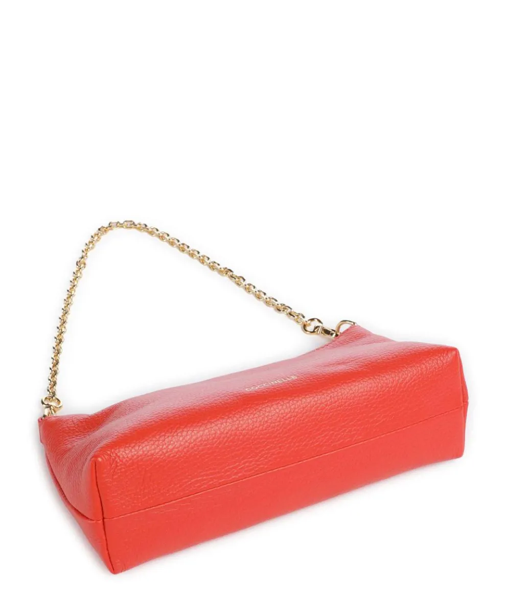 Aura Schultertasche genarbtes Leder rot