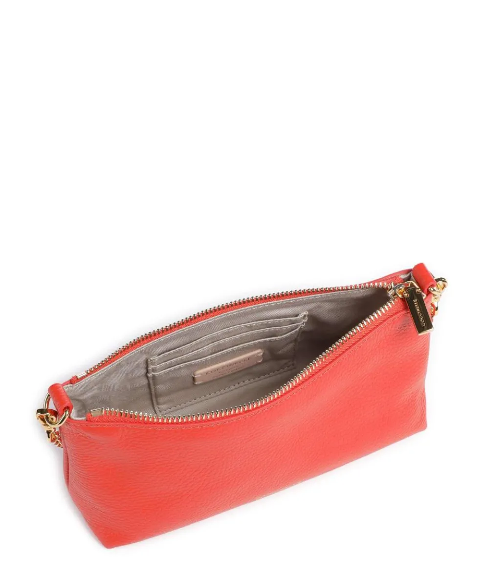Aura Schultertasche genarbtes Leder rot