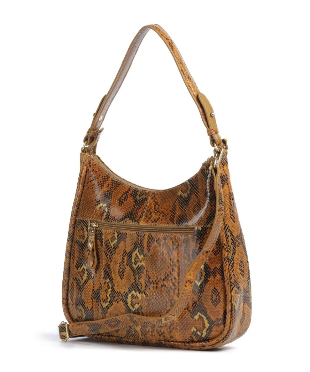 Vintage Veda Beuteltasche fein genarbtes Leder hellbraun