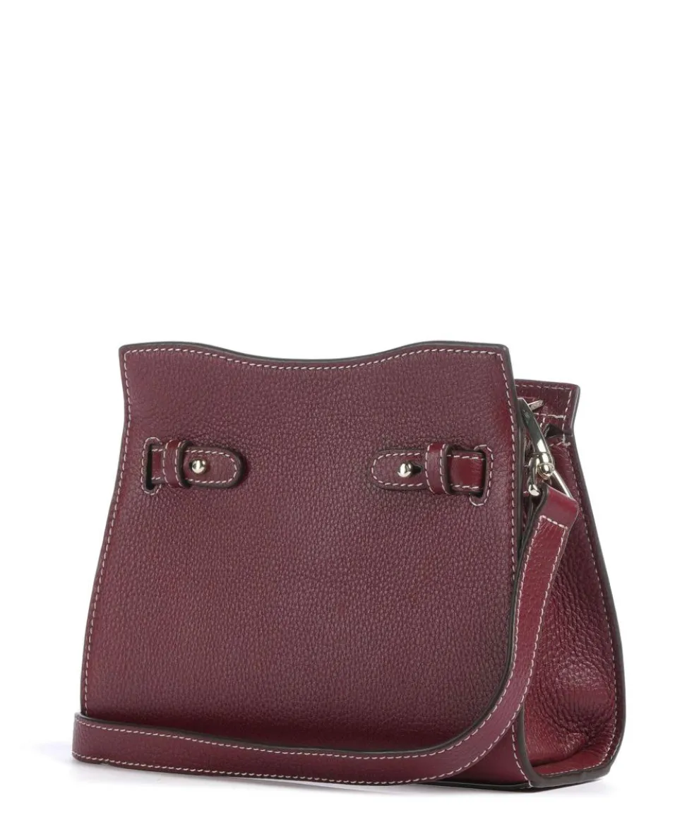 Farah S Umhängetasche genarbtes Rindsleder wein