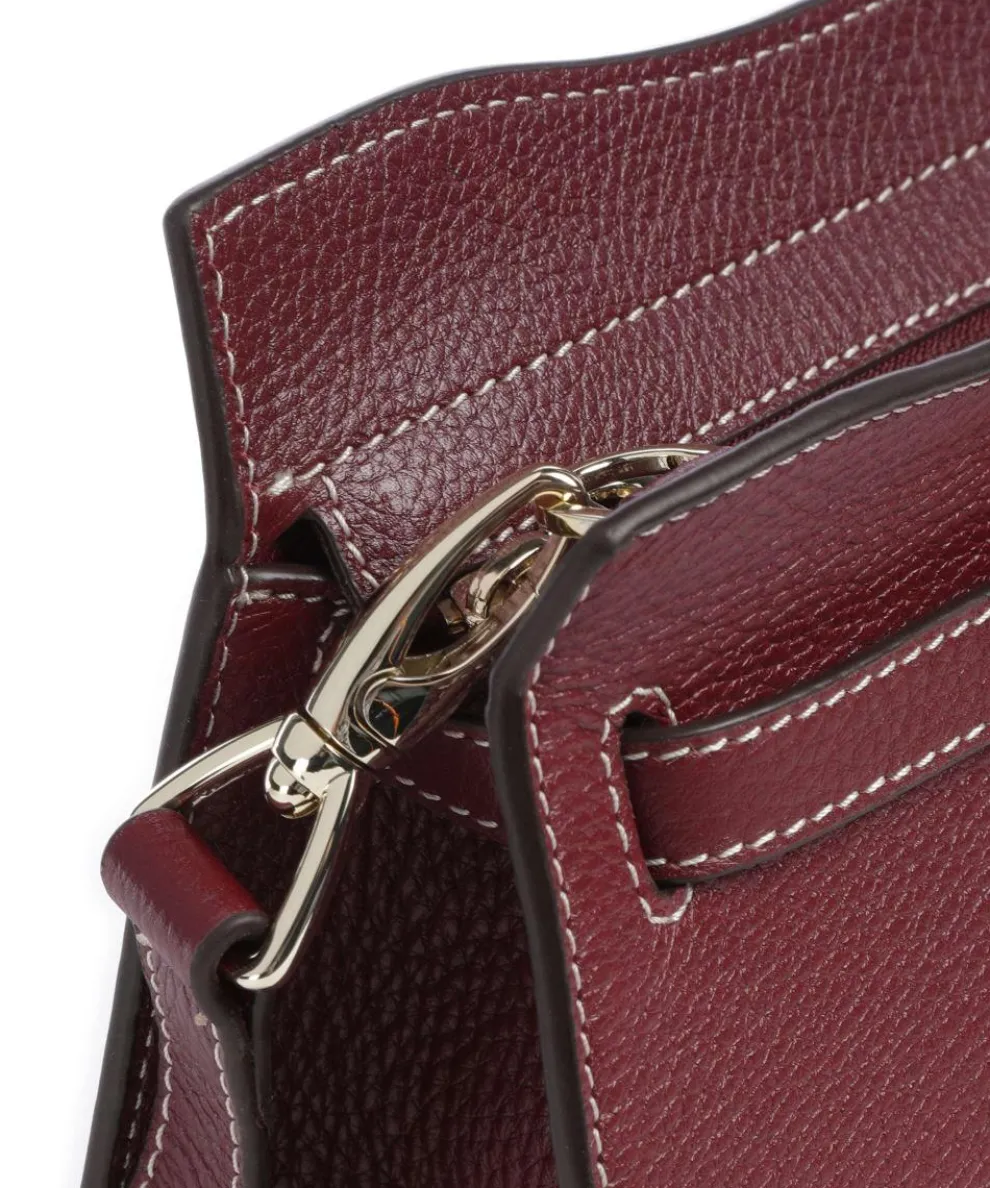 Farah S Umhängetasche genarbtes Rindsleder wein