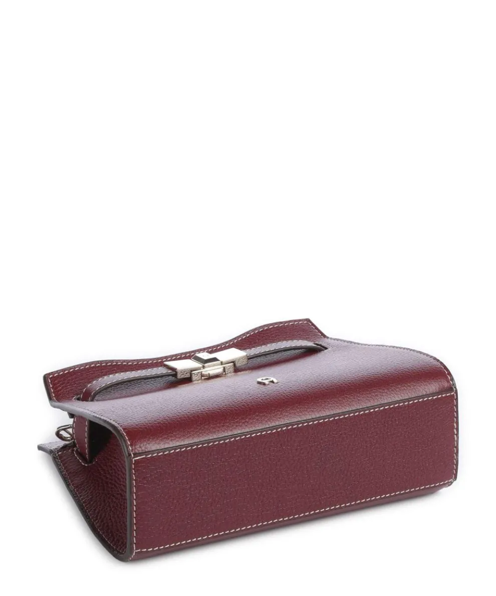 Farah S Umhängetasche genarbtes Rindsleder wein