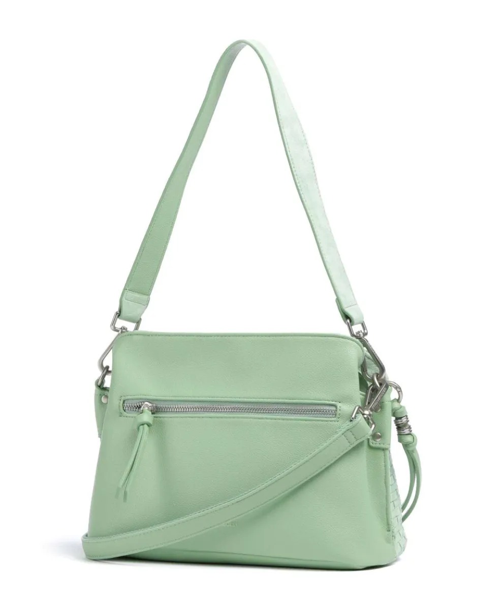 Weave Harmony Schultertasche aufgerautes Leder mintgrün