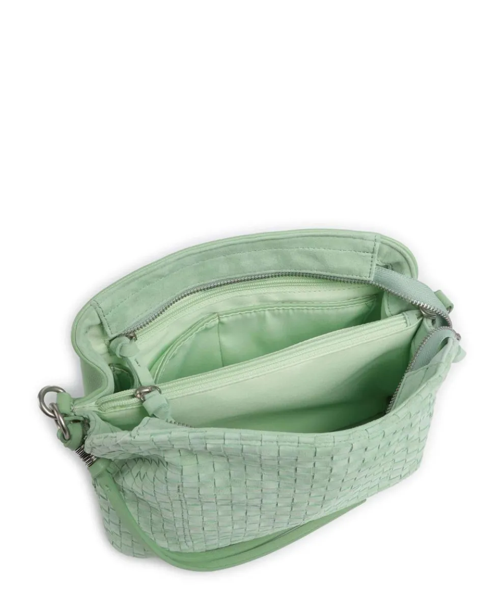 Weave Harmony Schultertasche aufgerautes Leder mintgrün