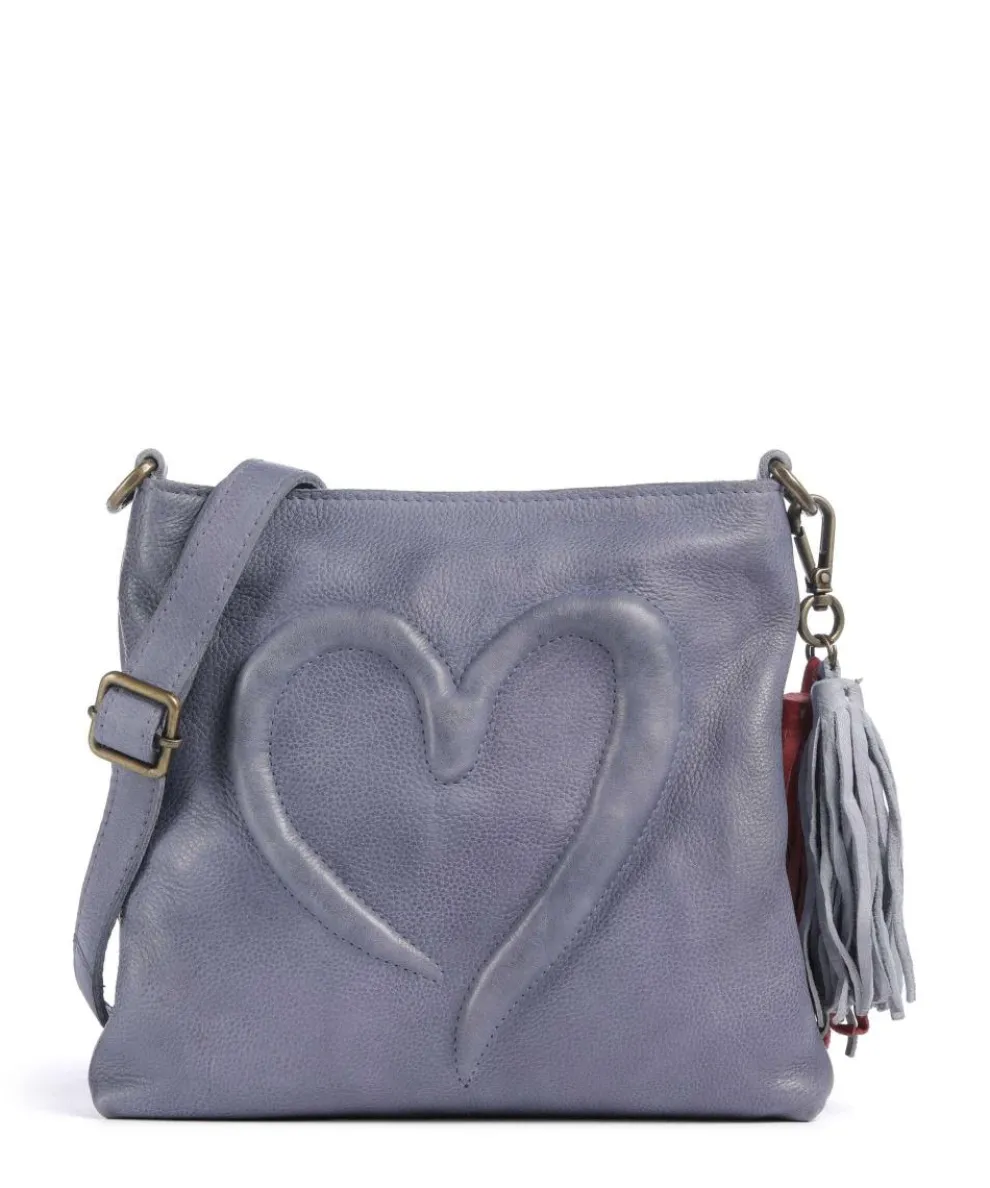 Herzweg 4 Umhängetasche genarbtes Leder lavendel