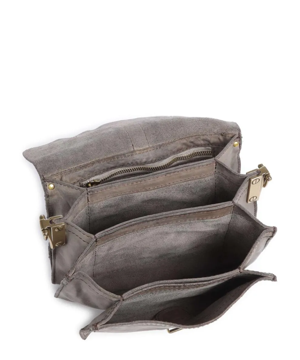 Schultertasche fein genarbtes Rindsleder stein