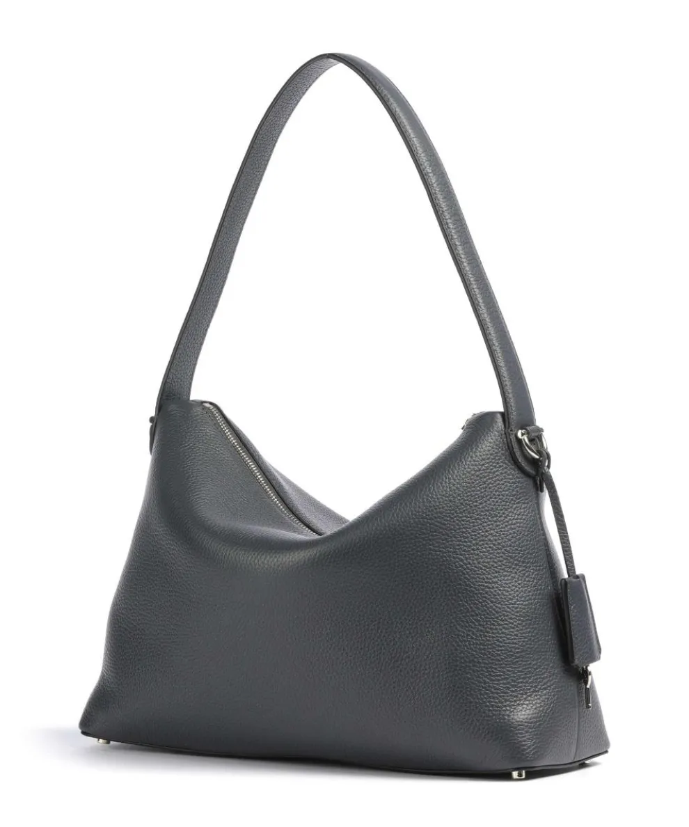 Delia M Beuteltasche genarbtes Rindsleder dunkelgrau