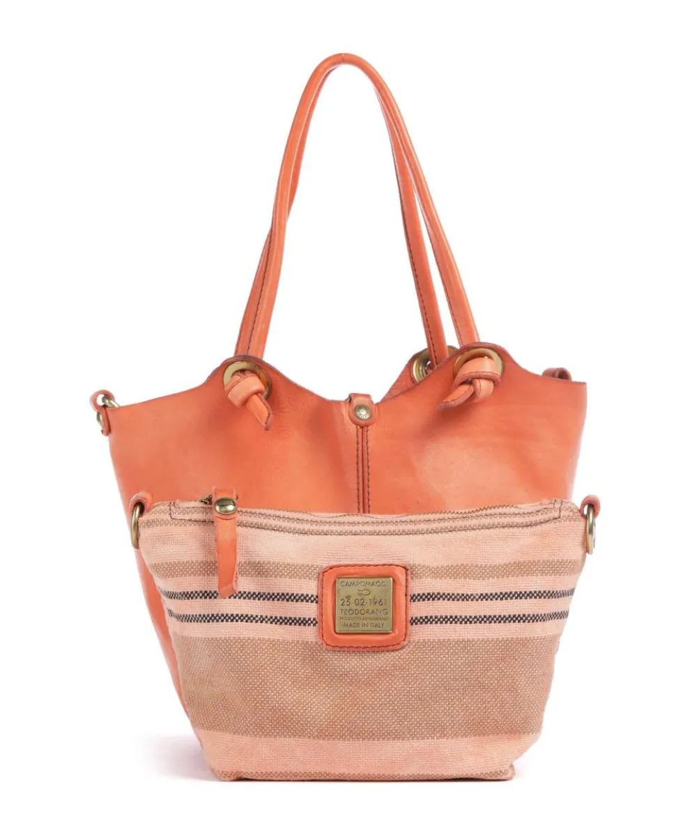 Handtasche genarbtes Rindsleder orange