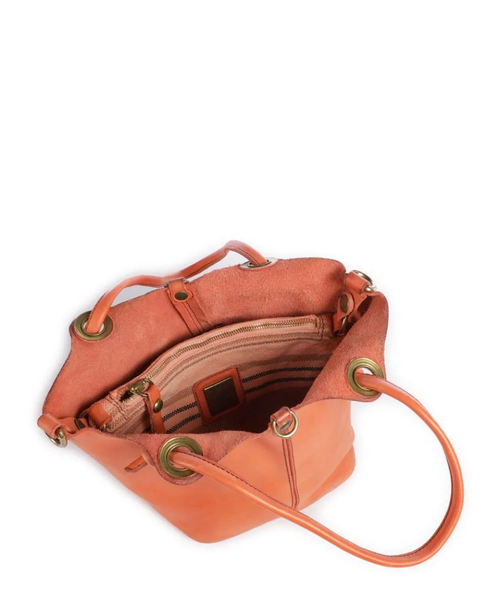 Handtasche genarbtes Rindsleder orange