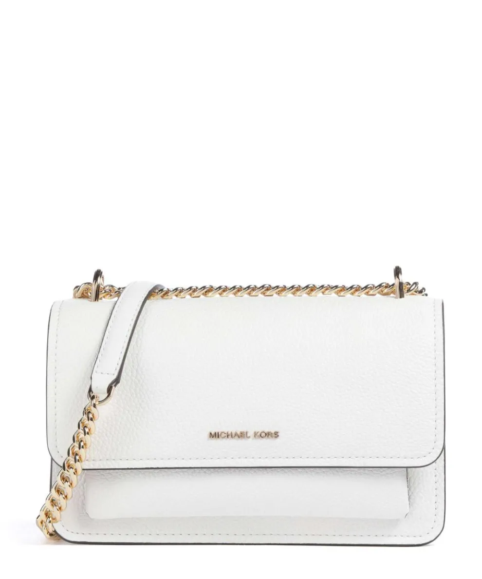 Claire Large Schultertasche genarbtes Rindsleder weiß