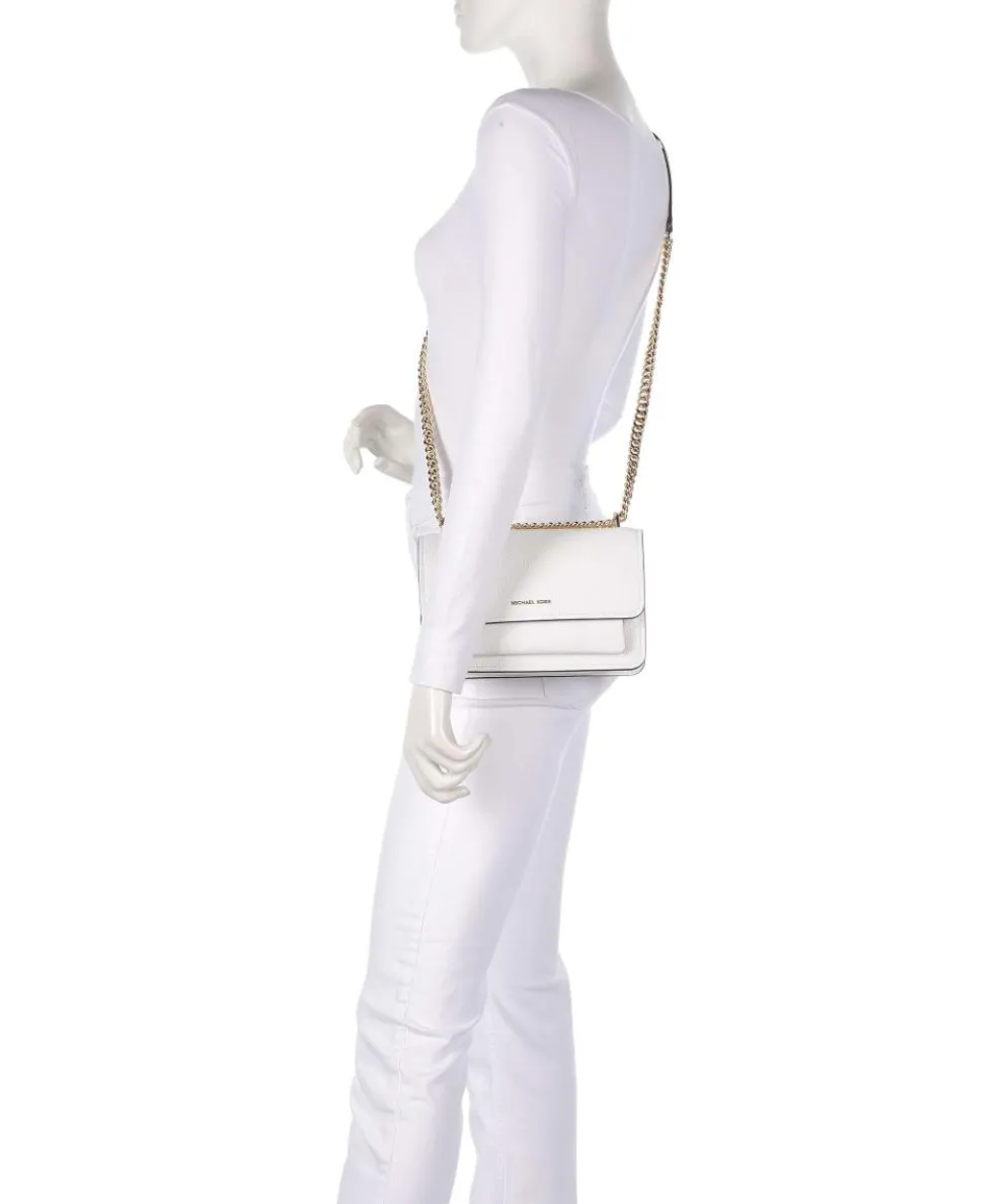 Claire Large Schultertasche genarbtes Rindsleder weiß