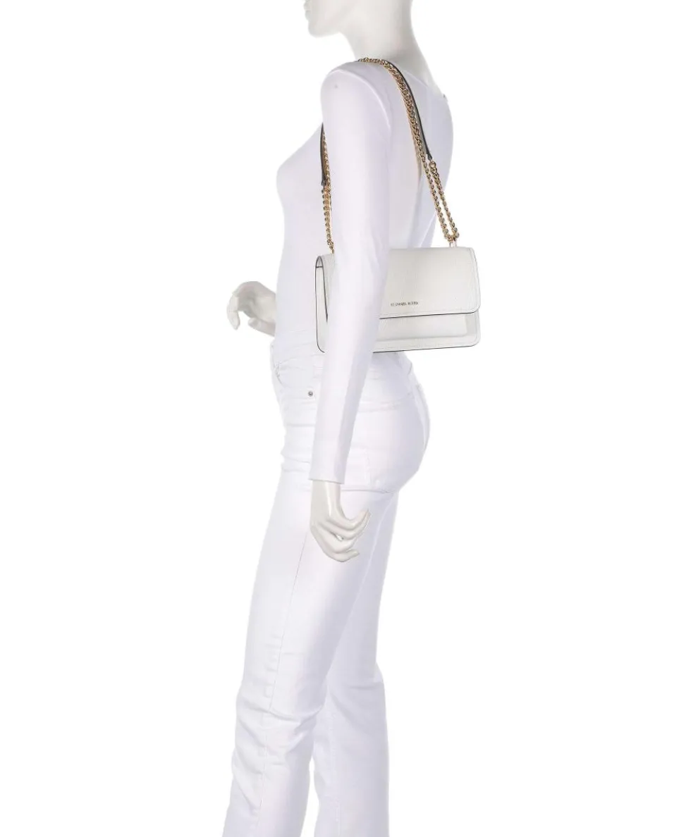 Claire Large Schultertasche genarbtes Rindsleder weiß