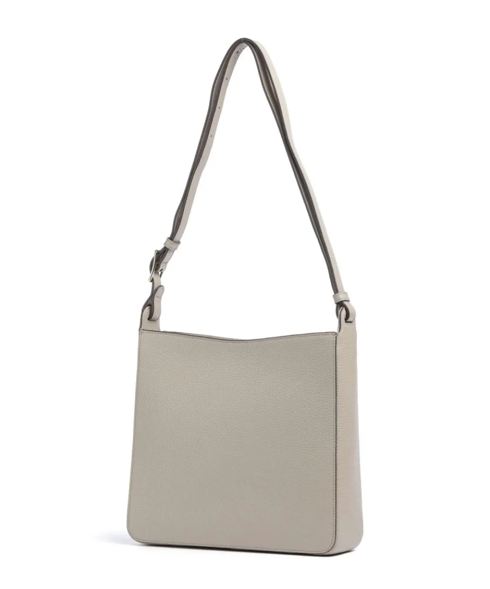 Pura M Schultertasche genarbtes Rindsleder beige