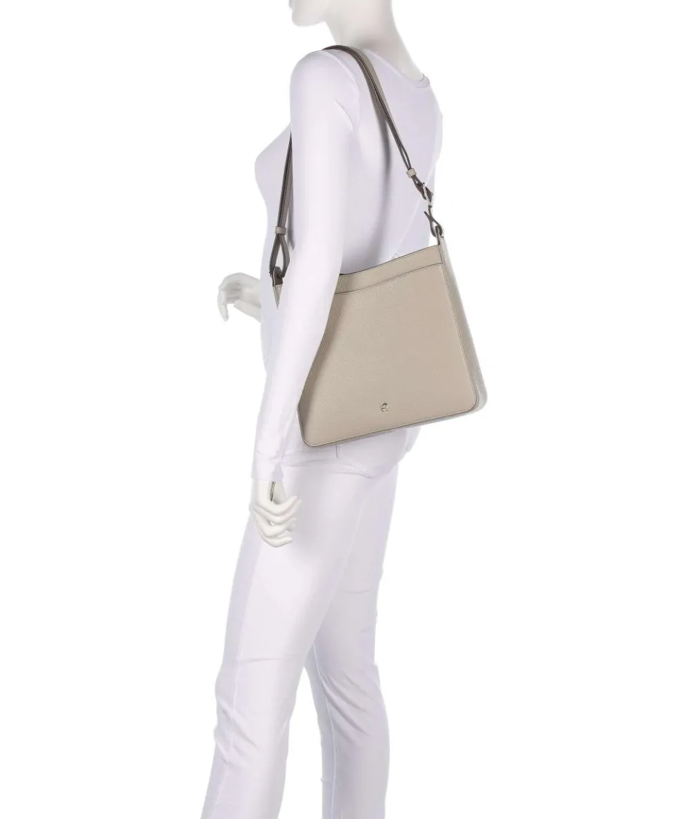 Pura M Schultertasche genarbtes Rindsleder beige