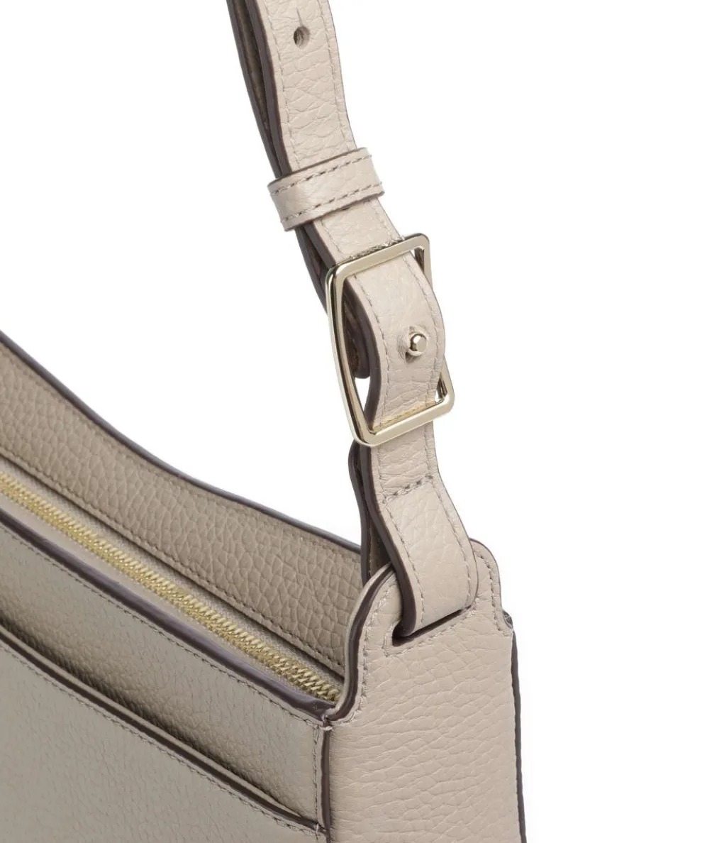 Pura M Schultertasche genarbtes Rindsleder beige