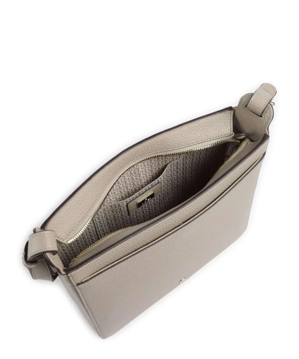 Pura M Schultertasche genarbtes Rindsleder beige