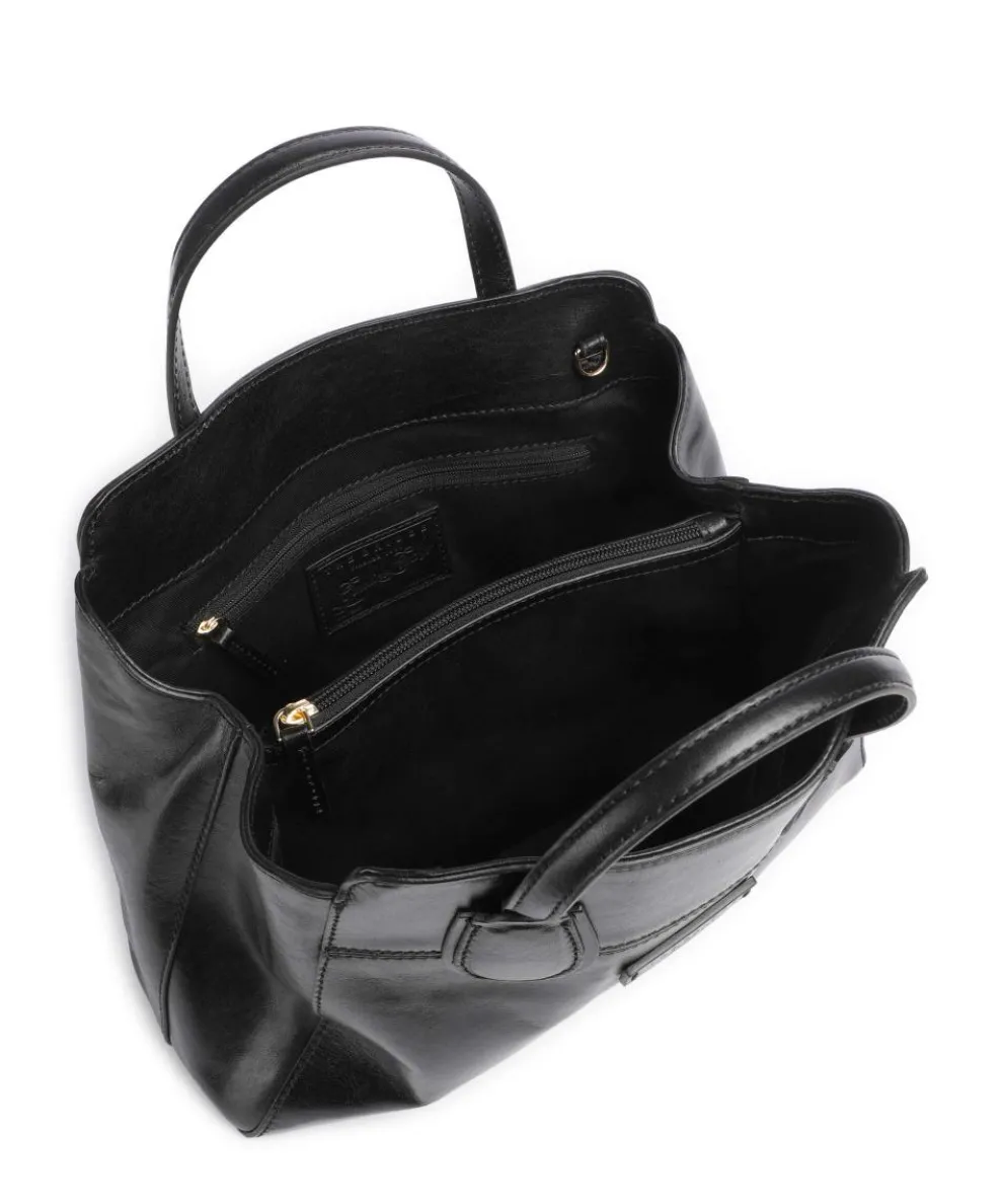 Elettra Handtasche fein genarbtes Rindsleder schwarz