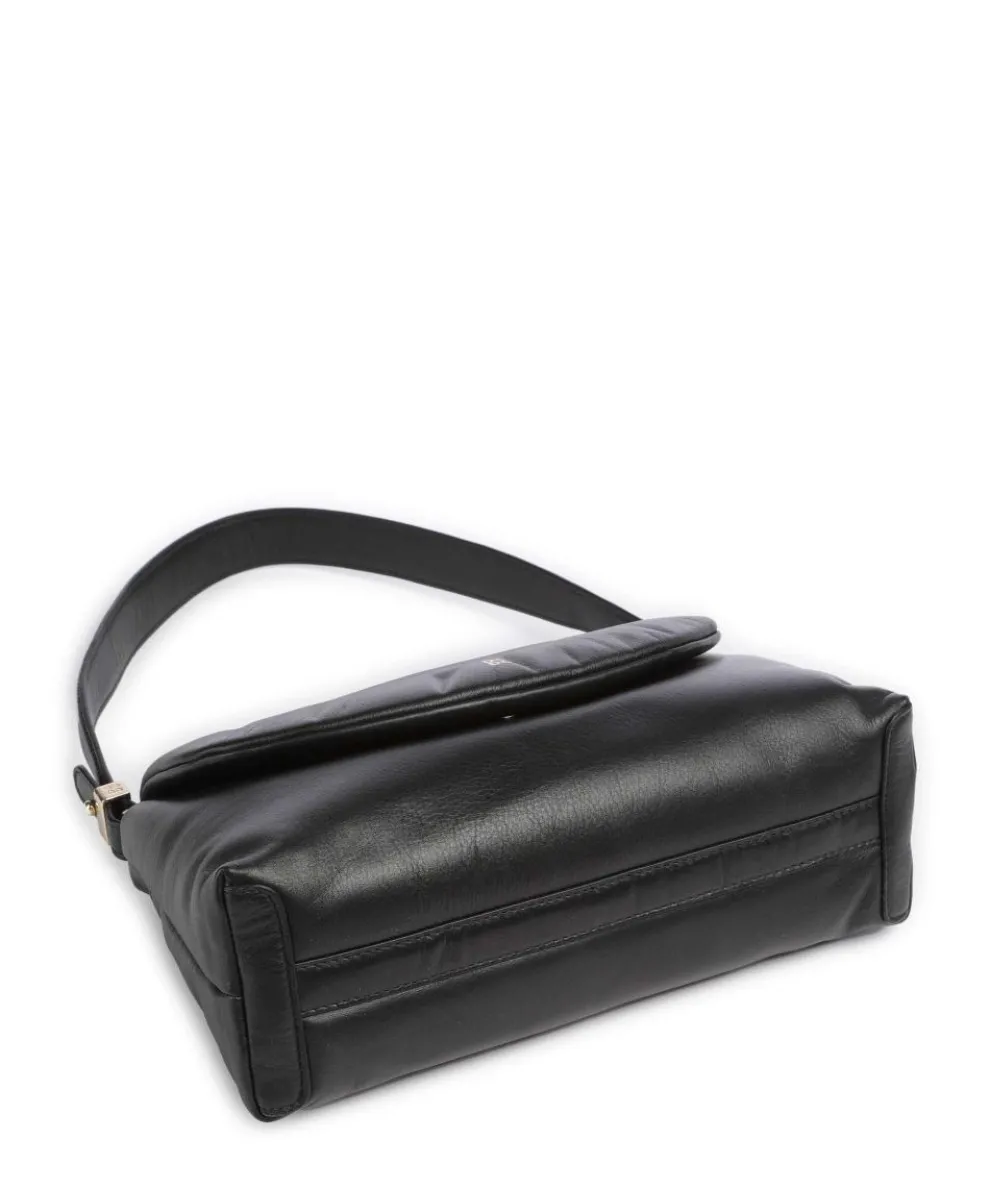 Melville S. Schultertasche fein genarbtes Leder schwarz