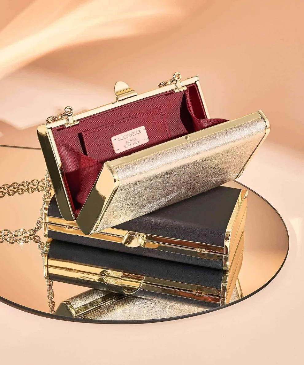 Eliv Umhängetasche genarbtes Rindsleder gold