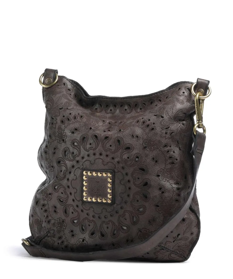 Schultertasche fein genarbtes Rindsleder dunkelgrau