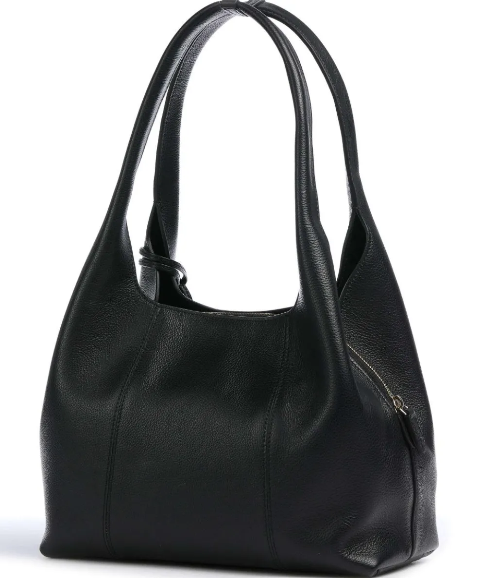 Juliette Beuteltasche genarbtes Rindsleder schwarz