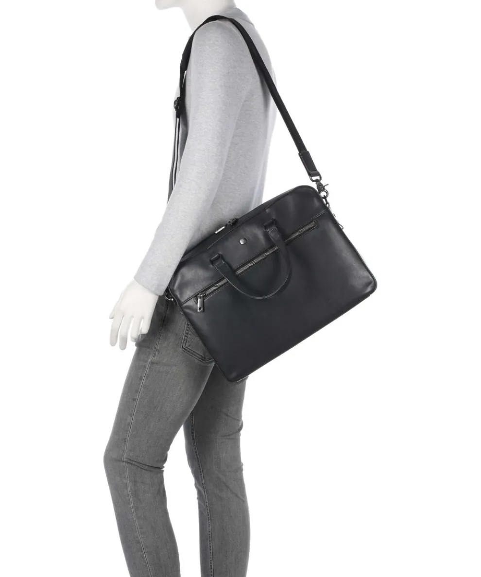 Montana Aktentasche 15″ fein genarbtes Rindsleder schwarz