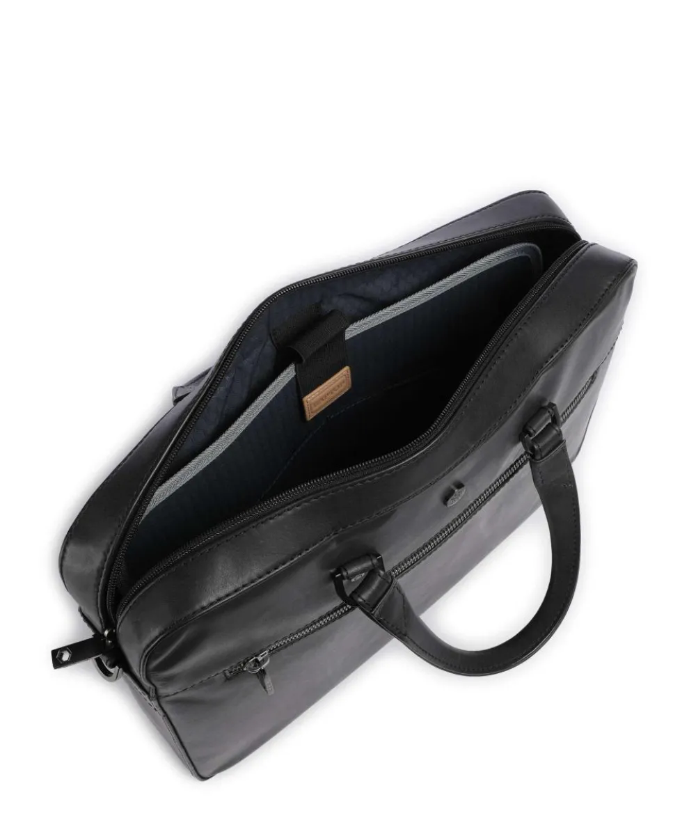 Montana Aktentasche 15″ fein genarbtes Rindsleder schwarz