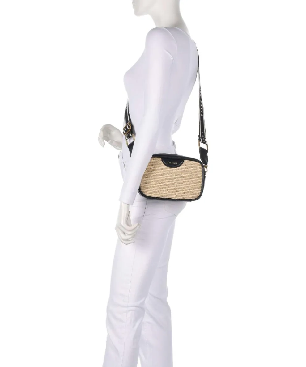 Bardas Umhängetasche genarbtes Leder, Kunststoff beige/schwarz